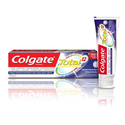 Зубная паста Colgate TOTAL12 Профессиональная отбеливающая 75мл в NL International