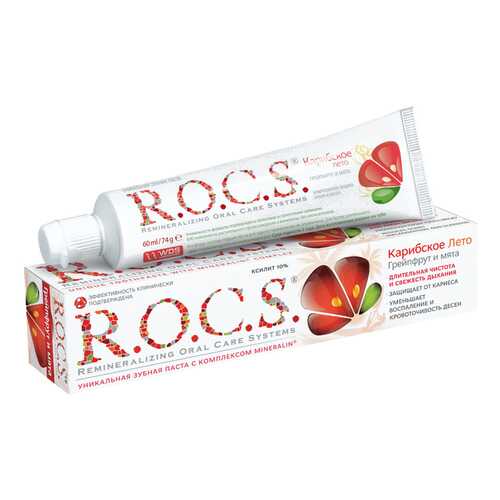 Зубная паста R.O.C.S. грейпфрут и мята 74 г. в NL International