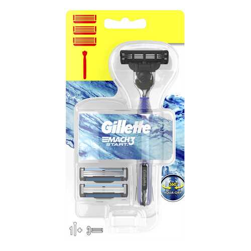 Мужская бритва Gillette Mach3 Start с 3 сменными кассетами в NL International