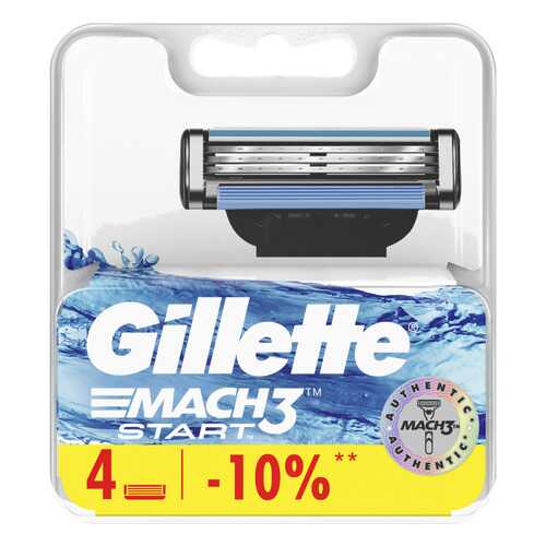 Сменные кассеты Gillette Mach3 Start 4 шт в NL International