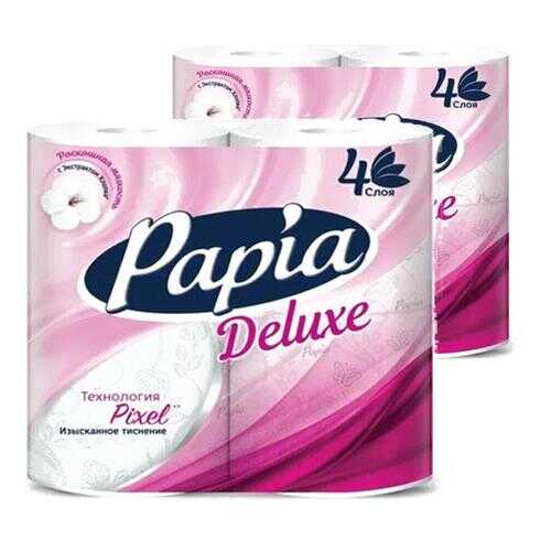 Бумага туалетная PAPIA DELUXE Белая 4 слоя 4 рулона в наборе 2шт в NL International