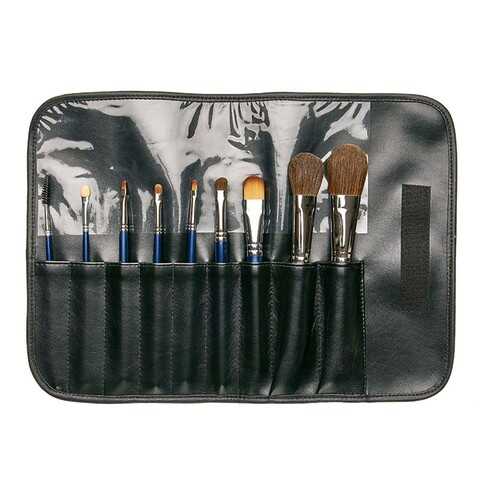 Набор из 9 кистей в футляре из искусственной кожи, Цв: Blue/Kryolan/M92-2 в NL International
