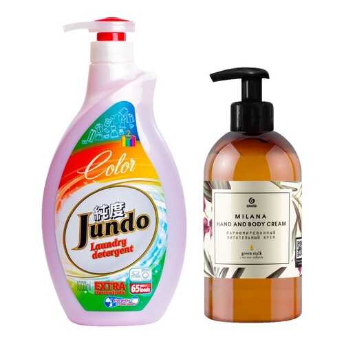 Гель для стирки цветного белья Jundo Color, 1 л + Крем для рук Milana Green Stalk 300 мл в NL International