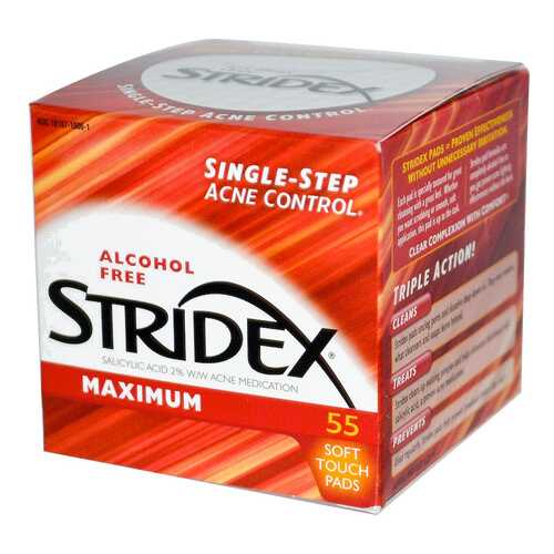 Влажные салфетки Stridex Single-Step Acne Control Maximum 55 шт в NL International