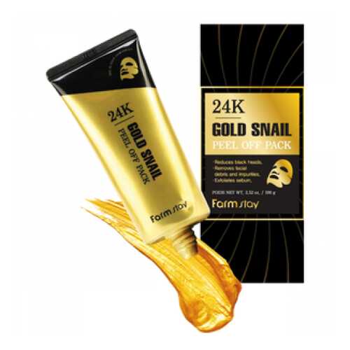 Маска-пленка FarmStay 24K Gold Snail Peel Off Pack с золотом и муцином улитки 100 гр в NL International