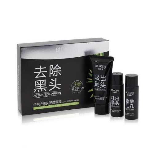 Набор от черных точек с бамбуковым углем Activated Carbon Set BioAqua 3 в 1 в NL International